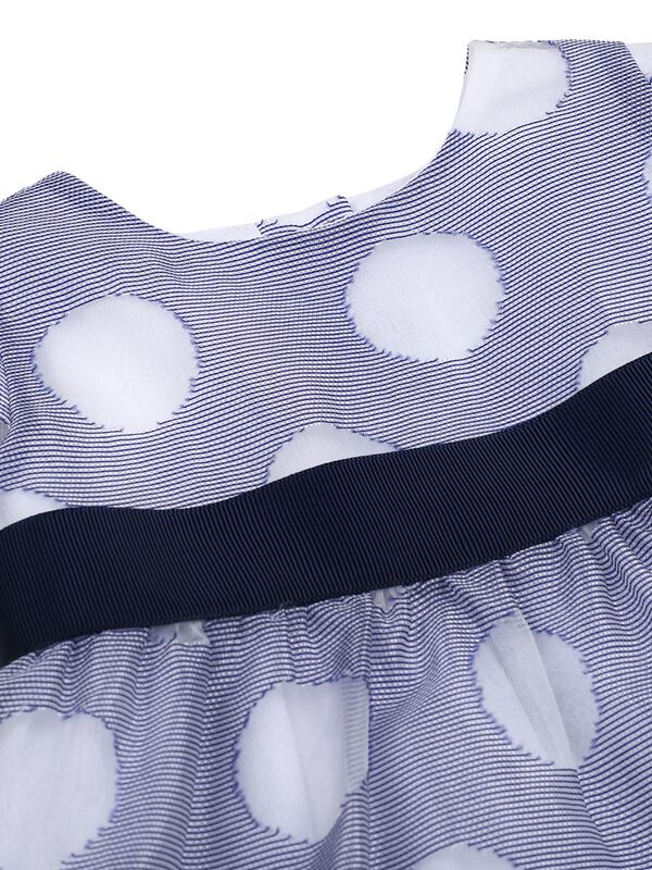 Girls White & Blue Short Sleeve Dress image number 2